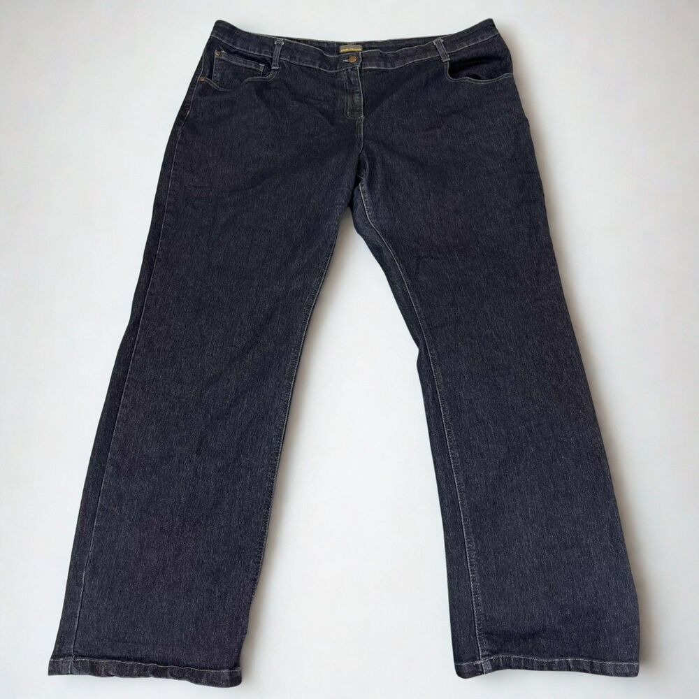 Apparel Collection Jeans Womens 24W Plus Size Straight Leg Dark Wash Denim